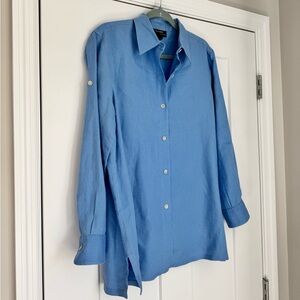 100% linen Ralph Lauren pointed collar button-down shirt